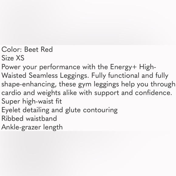 Gymshark Seamless Energy High Waisted Leggings Beet Red Size XS. - Picture 17 of 17